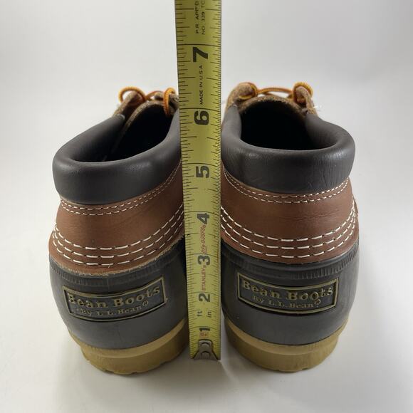 LL Bean Bean Boots Mens Size 14 Waterproof Leather 3 Eye Duck Rain Boots Low main image 7